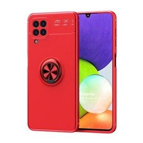 Microsonic Samsung Galaxy M22 Kickstand Ring Holder Kırmızı Kılıf