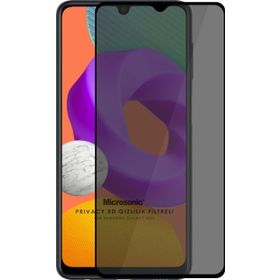 Microsonic Samsung Galaxy M22 Privacy 5D Gizlilik Filtreli Siyah Cam Ekran Koruyucu