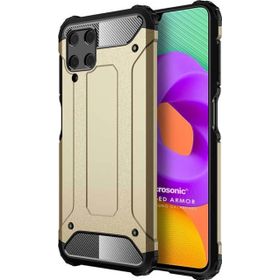 Microsonic Samsung Galaxy M22 Rugged Armor Gold Cep Telefonu Kılıfı