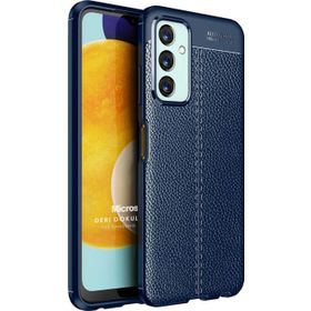 Microsonic Samsung Galaxy M23 Deri Dokulu Silikon Lacivert Kılıf