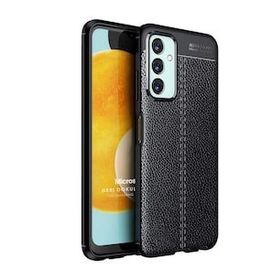 Microsonic Samsung Galaxy M23 Deri Dokulu Silikon Siyah Kılıf