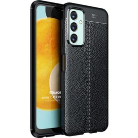 Microsonic Samsung Galaxy M23 Deri Dokulu Silikon Siyah Kılıf