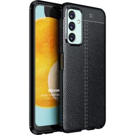 Microsonic Samsung Galaxy M23 Deri Dokulu Silikon Siyah Kılıf