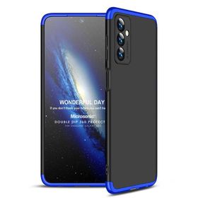 Microsonic Samsung Galaxy M23 Double Dip 360 Mavi Siyah Kılıf