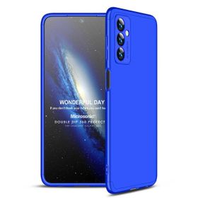 Microsonic Samsung Galaxy M23 Double Dip 360 Protective Mavi Cep Telefonu Kılıfı