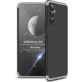Microsonic Samsung Galaxy M23 Double Dip 360 Protective Siyah Gri Kılıf