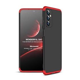 Microsonic Samsung Galaxy M23 Double Dip 360 Protective Siyah Kırmızı Kılıf