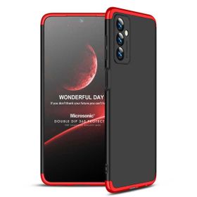 Microsonic Samsung Galaxy M23 Double Dip 360 Protective Siyah Kırmızı Kılıf