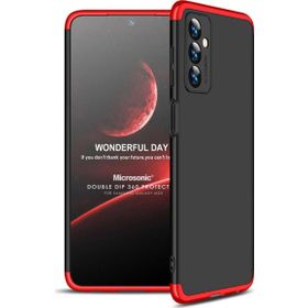 Microsonic Samsung Galaxy M23 Double Dip 360 Protective Siyah Kırmızı Kılıf