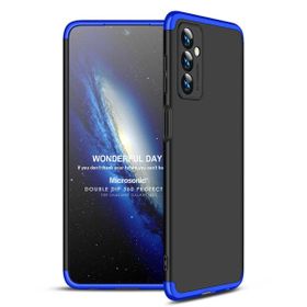 Microsonic Samsung Galaxy M23 Double Dip 360 Protective Siyah Mavi Kılıf