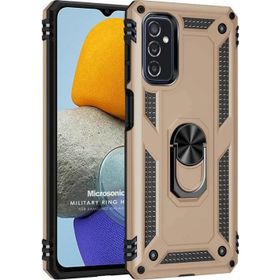 Microsonic Samsung Galaxy M23 Military Ring Holder Gold Cep Telefonu Kılıfı