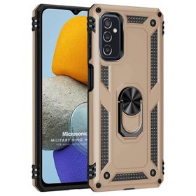 Microsonic Samsung Galaxy M23 Military Ring Holder Gold Cep Telefonu Kılıfı
