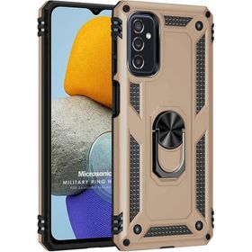 Microsonic Samsung Galaxy M23 Military Ring Holder Gold Cep Telefonu Kılıfı