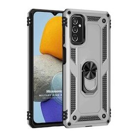 Microsonic Samsung Galaxy M23 Military Ring Holder Gümüş Kılıf