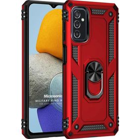 Microsonic Samsung Galaxy M23 Military Ring Holder Kırmızı Kılıf