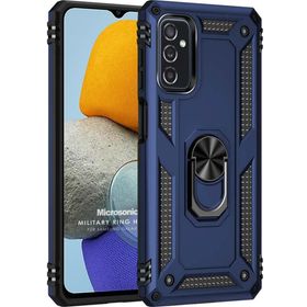 Microsonic Samsung Galaxy M23 Military Ring Holder Lacivert Kılıf