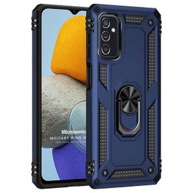 Microsonic Samsung Galaxy M23 Military Ring Holder Lacivert Kılıf
