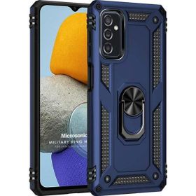 Microsonic Samsung Galaxy M23 Military Ring Holder Lacivert Kılıf