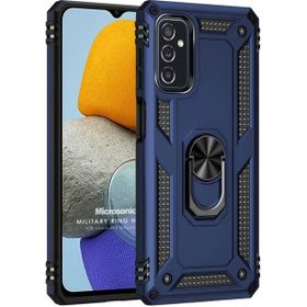 Microsonic Samsung Galaxy M23 Military Ring Holder Lacivert Kılıf