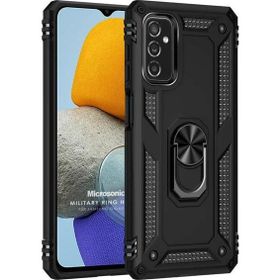 Microsonic Samsung Galaxy M23 Military Ring Holder Siyah Kılıf