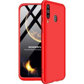 Microsonic Samsung Galaxy M30 Double Dip 360 Protective Kırmızı Kılıf
