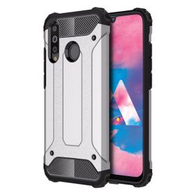 Microsonic Samsung Galaxy M30 Rugged Armor Gümüş Cep Telefonu Kılıfı
