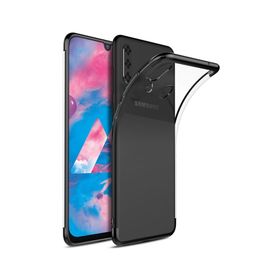 Microsonic Samsung Galaxy M30 Skyfall Transparent Clear Siyah Kılıf