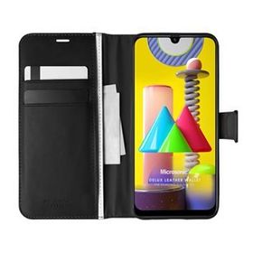 Microsonic Samsung Galaxy M31 Delux Leather Wallet Siyah Kılıf