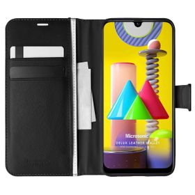 Microsonic Samsung Galaxy M31 Delux Leather Wallet Siyah Kılıf