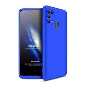Microsonic Samsung Galaxy M31 Double Dip 360 Protective Mavi Cep Telefonu Kılıfı