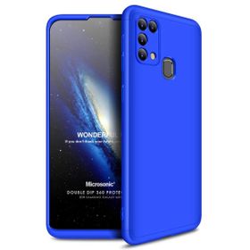 Microsonic Samsung Galaxy M31 Double Dip 360 Protective Mavi Cep Telefonu Kılıfı