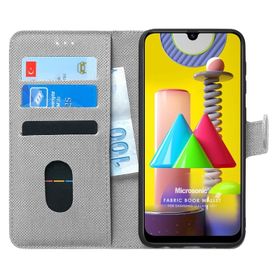 Microsonic Samsung Galaxy M31 Fabric Wallet Gri Kılıf