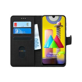 Microsonic Samsung Galaxy M31 Fabric Wallet Siyah Kılıf