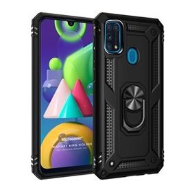 Microsonic Samsung Galaxy M31 Military Ring Holder Siyah Kılıf