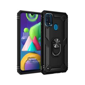 Microsonic Samsung Galaxy M31 Military Ring Holder Siyah Kılıf