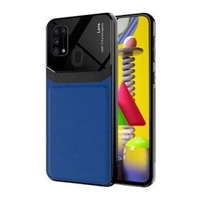 Microsonic Samsung Galaxy M31 Uniq Leather Lacivert Kılıf