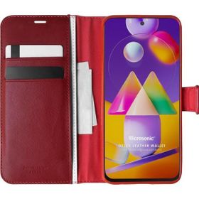 Microsonic Samsung Galaxy M31S Delux Wallet Kırmızı Kılıf