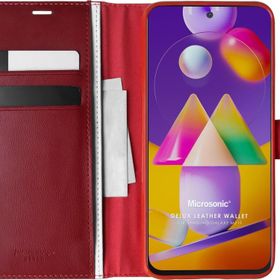 Microsonic Samsung Galaxy M31S Delux Wallet Kırmızı Kılıf