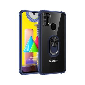 Microsonic Samsung Galaxy M31s Grande Clear Ring Holder Siyah Kılıf