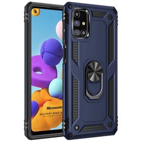 Microsonic Samsung Galaxy M31S Military Ring Lacivert Kılıf