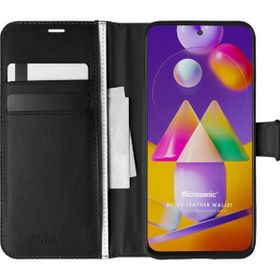 Microsonic Samsung Galaxy M31S Siyah Delux Leather Wallet Cep Telefon Kılıfı