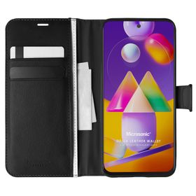 Microsonic Samsung Galaxy M31S Siyah Delux Leather Wallet Cep Telefon Kılıfı