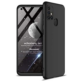 Microsonic Samsung Galaxy M31s Siyah Double Dip 360 Protective Cep Telefon Kılıfı