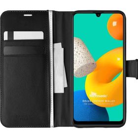 Microsonic Samsung Galaxy M32 4G Delux Leather Wallet Siyah Kılıf