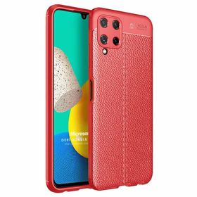 Microsonic Samsung Galaxy M32 4G Deri Dokulu Silikon Kılıf