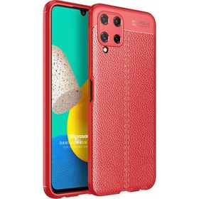 Microsonic Samsung Galaxy M32 4G Deri Dokulu Silikon Kırmızı Kılıf