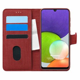 Microsonic Samsung Galaxy M32 4G Fabric Book Wallet Kılıf