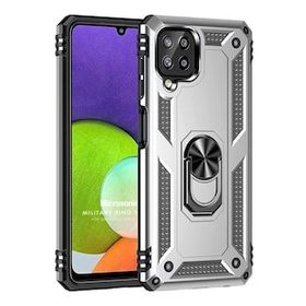 Microsonic Samsung Galaxy M33 Military Ring Holder Gümüş Kılıf