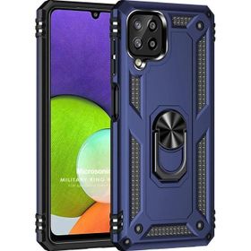 Microsonic Samsung Galaxy M33 Military Ring Holder Lacivert Kılıf