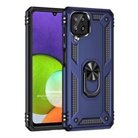 Microsonic Samsung Galaxy M33 Military Ring Holder Lacivert Kılıf